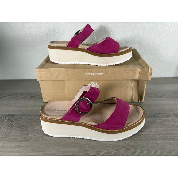 Naot Shoes - NAOT Halvah Pink Plum Nubuck Women's‎ Platform Sandals Size 39 US 8-8.5- NIB